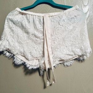 New S Eloise Anthropologie Lace Pajamas Sleeping Shorts Off White Ivory